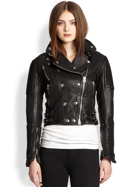 burberry leather jacket for women